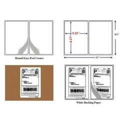 500 Pack Premium Shipping Labels Half Sheet Self Adhesive Rounded Corner 8.5×5.5