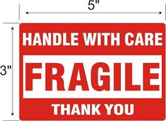500Pcs 3″x5″ Fragile Handle with Care Thank You Labels Stickers Shipping Labels