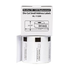 Non-OEM Fits BROTHER DK-1209 Labels (1-1/7″ x 2-3/7″) – (25) Rolls of 800