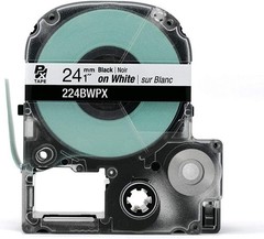 Epson 224BWPX-5PK Genuine PET (Polyester) Tape Cartridge – 5 Unit Pack of Bla…