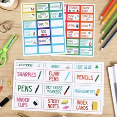 54Pcs Teacher Toolbox Labels Classroom Decoration SelfAdhesive Colorful Toolb…