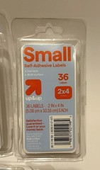 4 Packs Up & Up Self-Adhesive Labels, 2in X 4in, 36 Pack, White, Blank l Small