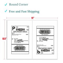 Premium Round Corner Shipping Labels 8.5″X5.5″ Half Sheet Postage Self Adhesive
