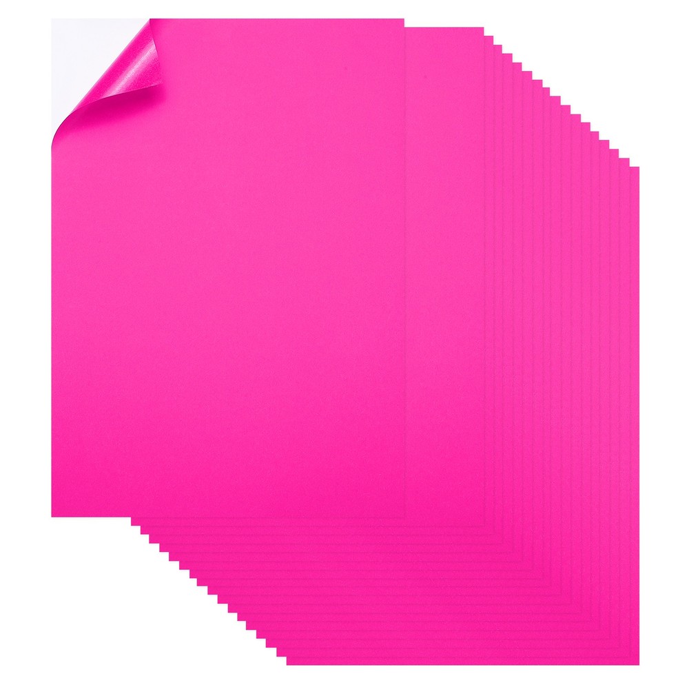 Printable Sticker Paper 25 Sheets 8″x12″ A4 Self Adhesive Fluorescent Rose Red
