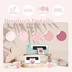 500Pcs Blush Pink 2″ Round Thermal Stickers Waterproof Printable DIY Logo Tags