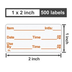 500 Stickers Use by 1 x 2 Inch Dissolvable Food Storage Labels for Containers…