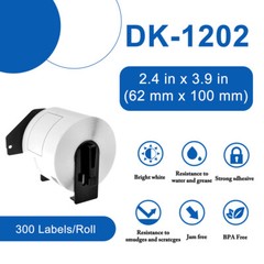 2.4”x3.9”DK1202 Die-Cut Address Labels 300 Labels/Roll,with Cartridge Frame x5