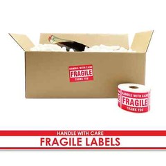 Fragile Stickers 1 Roll 500 2×3 Fragile Label Sticker Handle With Care Mailing