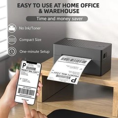 Bluetooth Shipping Label Printer, Wireless 4×6 Thermal Printer – NEW (OPEN BOX)