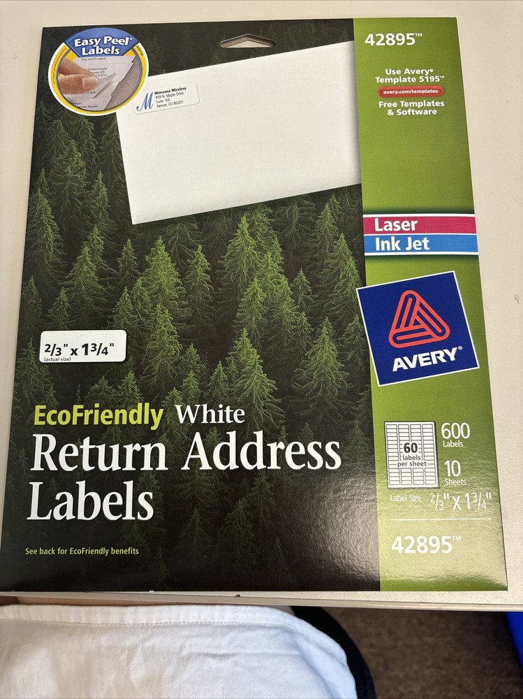 Avery EcoFriendly White Return Address Labels 2/3” x 1 3/4” – Bundle of 3 Packs