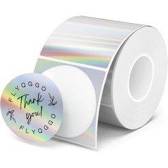 2 inch Round Holographic Thermal Sticker Labels, Waterproof & Rainbow Wave & …