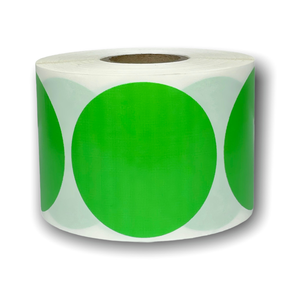Zebra Rollo 2.5″ Round Direct Thermal (Grn) Adhesive Labels 1″ Core 1RL of 500