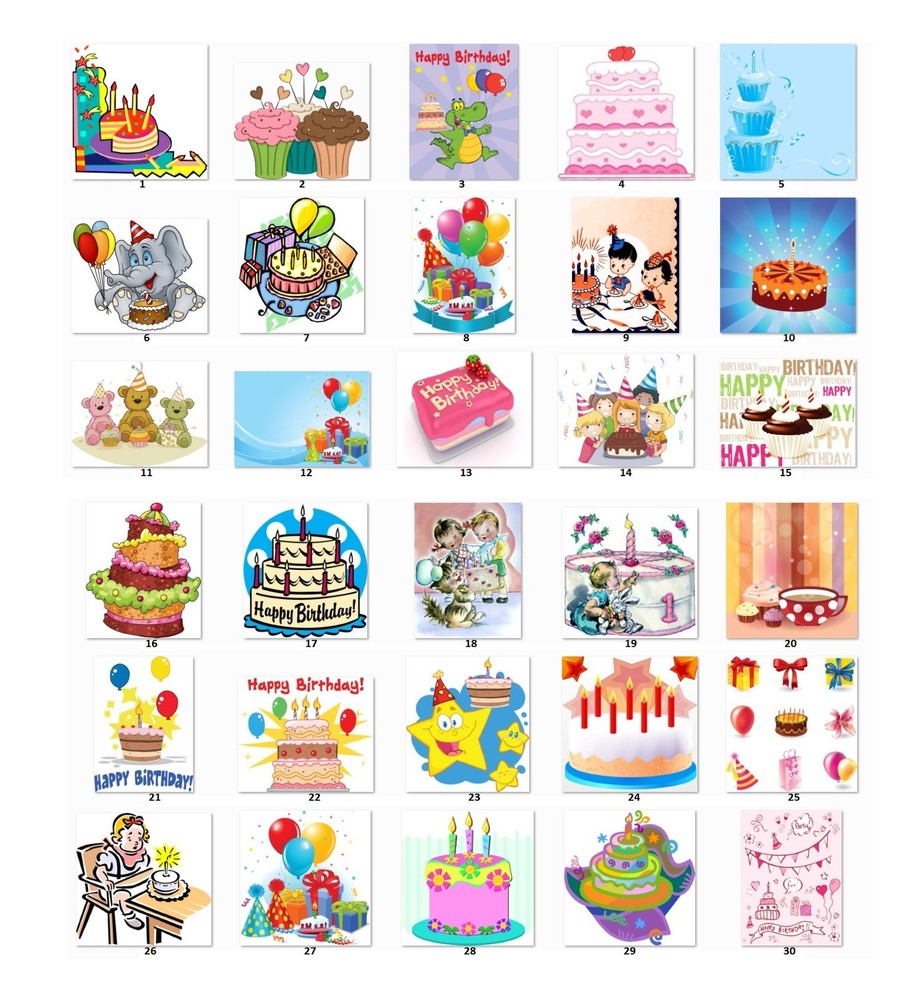 30 Personalized Birthday Cakes Celebration address labels {bc1}