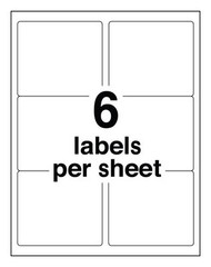 600 Pro Office Premium 4 x 3 1/3 6-up Self Adhesive Blank Laser /Ink Jet Labels