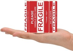 Fluorescent Red 2″ x 3″ Fragile Stickers – 500 Count for Reliable Protection