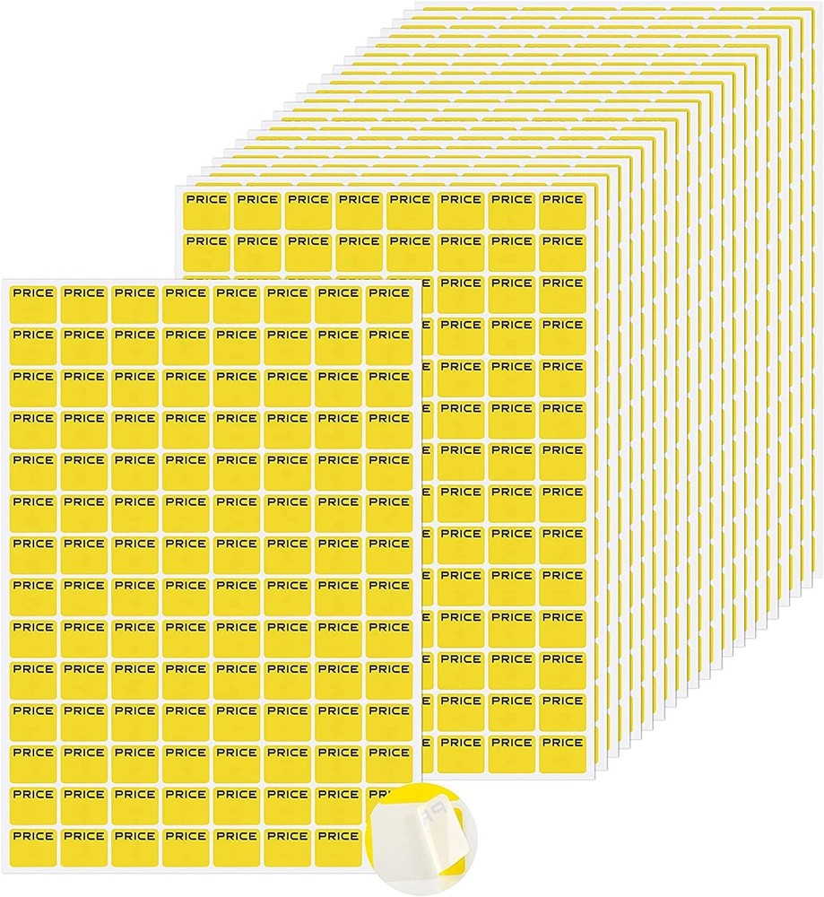 2464 Pieces Garage Sales Stickers Yellow Preprinted Pricing Labels Yard Sale Pri