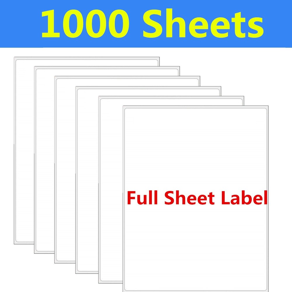 1000 8.5×11 Full Sheet Shipping Mailing Address Label Self Adhesive Laser InkJet