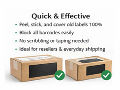 Barcode Cover Stickers – Cover Old Shipping Labels 72 Black Assorted Sizes