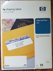 NEW HP Shipping Labels 250 – 2″ x 4″ (inch) White Inkjet and Laser Q2591a