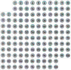 3000 PCS Small Number Stickers Labels, 0.4 Inch Glitter Silver Consecutive Numbe