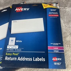 2 Avery 18167 Return Address Label Laser/Inkjet 1/2-Inch X 1 3/4 1600 Labels