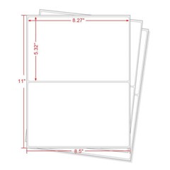 50 Shipping Labels 8.5x 5.5 Half Sheets Rounded Corner Self Adhesive 2 Per Sheet