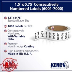 Kenco Labels 6001-7000 Paper 1.5″x0.75″