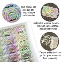 500 Pcs Tamper Proof Hologram Stickers Void Warranty Seal Serial Numbered