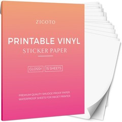 Premium Printable Vinyl Sticker Paper – Glossy White 8.5 x 11 inch Sheets for…