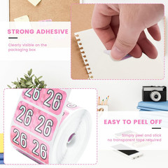 500 Pcs 2026 Year Stickers, 3/4X1-1/2 Inch 2026 File Folder Stickers, 2026 Pink