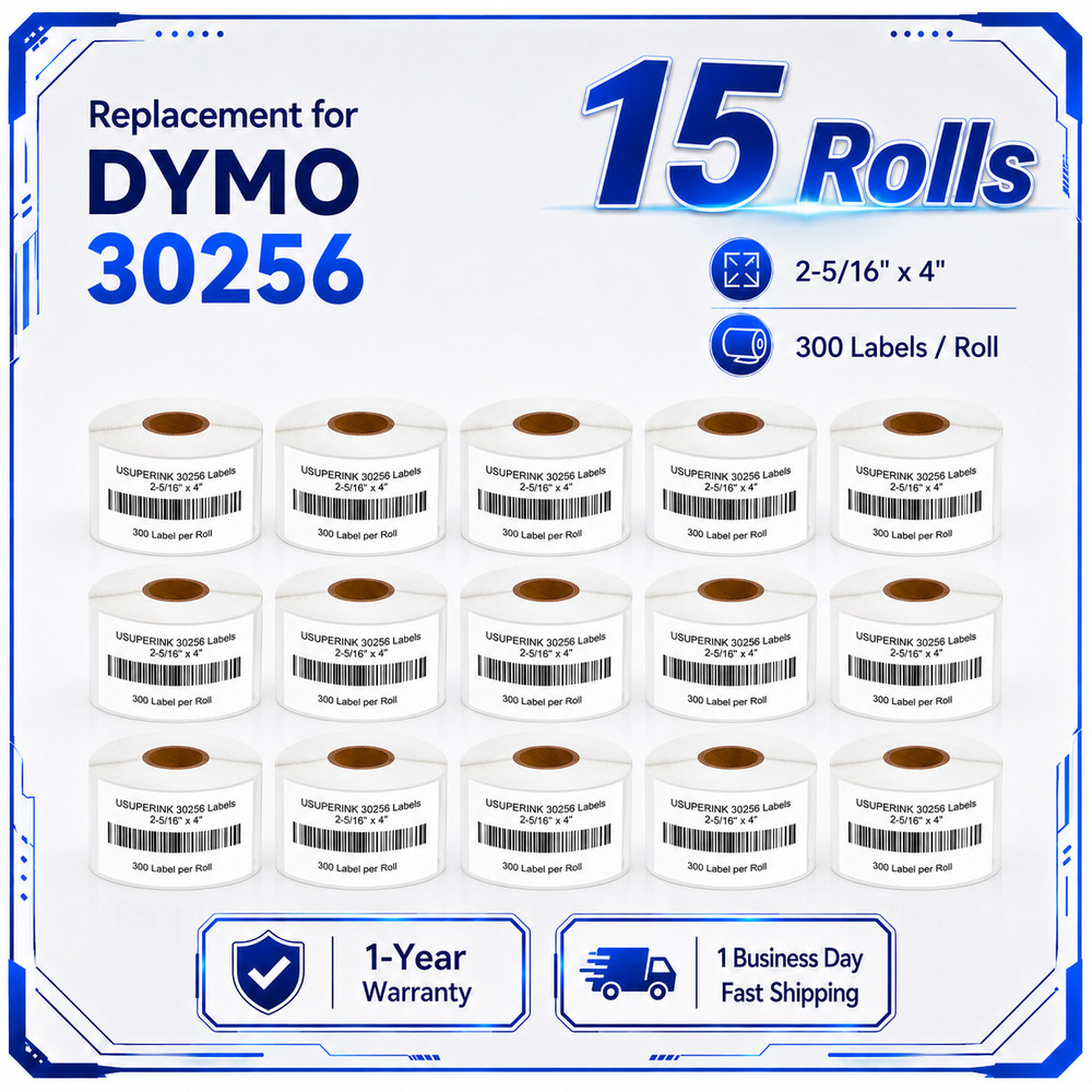 15 ROLLS For DYMO 30256 Shipping Labels Labelwriters 300 310 320 330 400 Duo 450