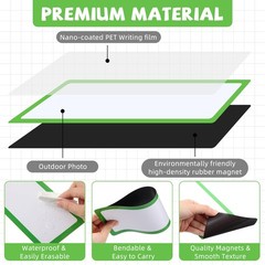 12 Pcs Large Magnetic Dry Erase Labels for Classroom, 12 x 4 Inch Rectangle M…