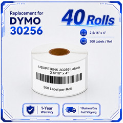 40 Rolls Large Shipping Labels 30256 For DYMO 450 LabelWriter 4XL 2-5/16″ x 4″