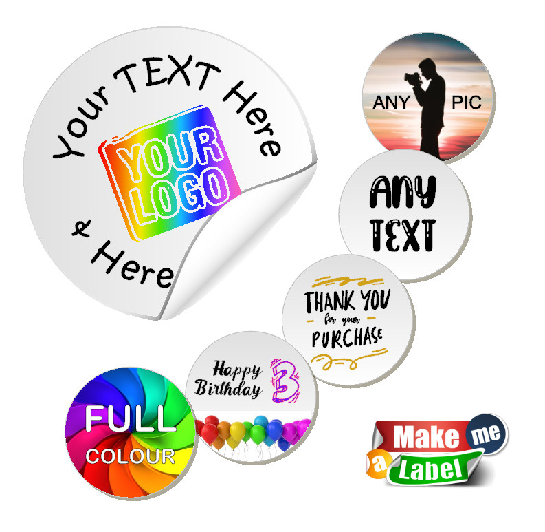 ROUND Custom Printed Sticker Labels – Personalised LOGO – ULTRA PREMIUM GLOSS