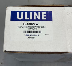 24 ROLLS ULINE S-13027W ZEBRA MOBILE PRINTER LABELS 4 X 2″ WHITE 300 LABELS/ROLL