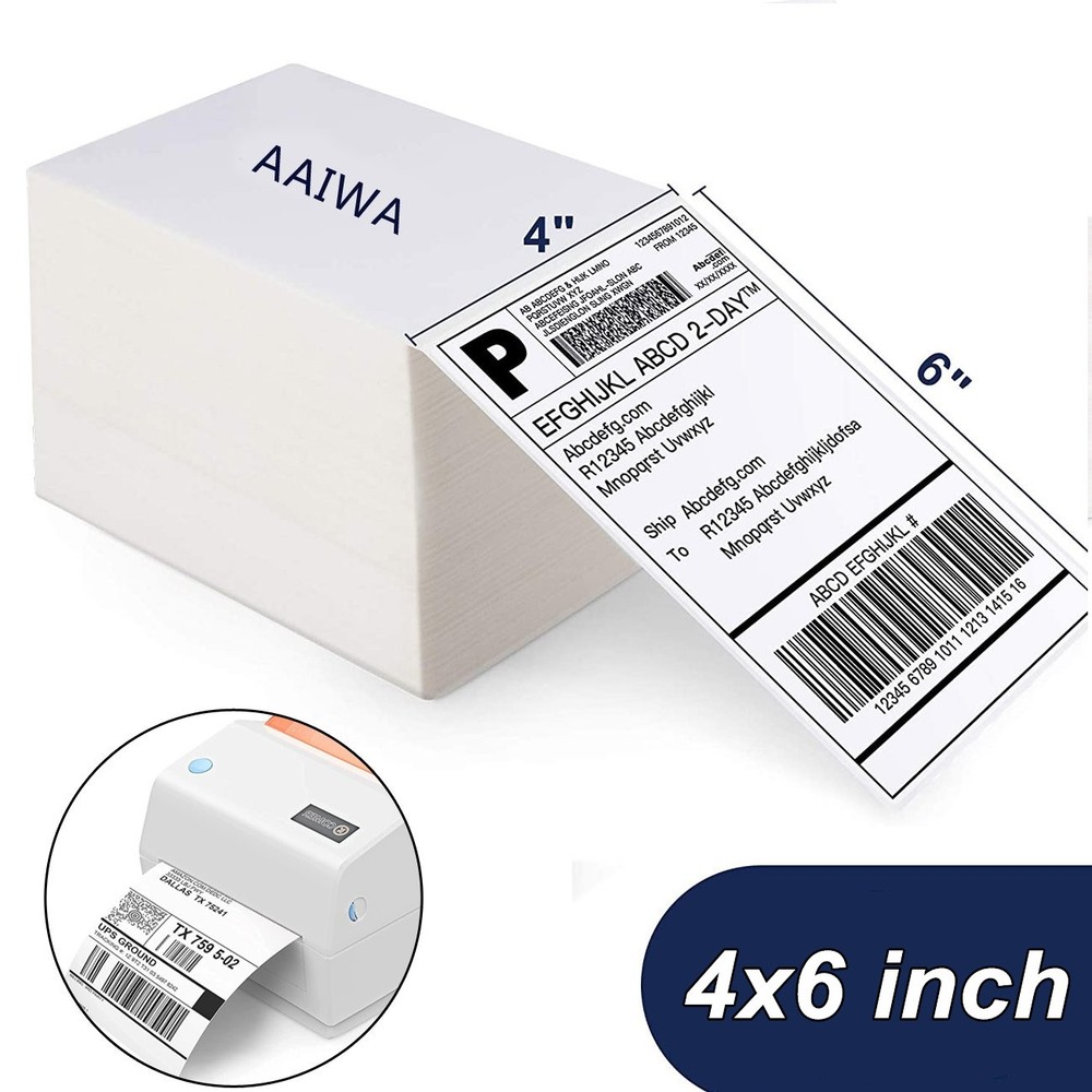 500 4×6 Fanfold Direct Thermal Shipping Labels for Zebra & Rollo Printers