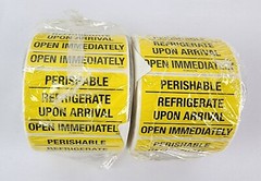 Perishable Refrigerate Upon Arrival Open Immediately Adhesive Labels 3″x2″ NEW