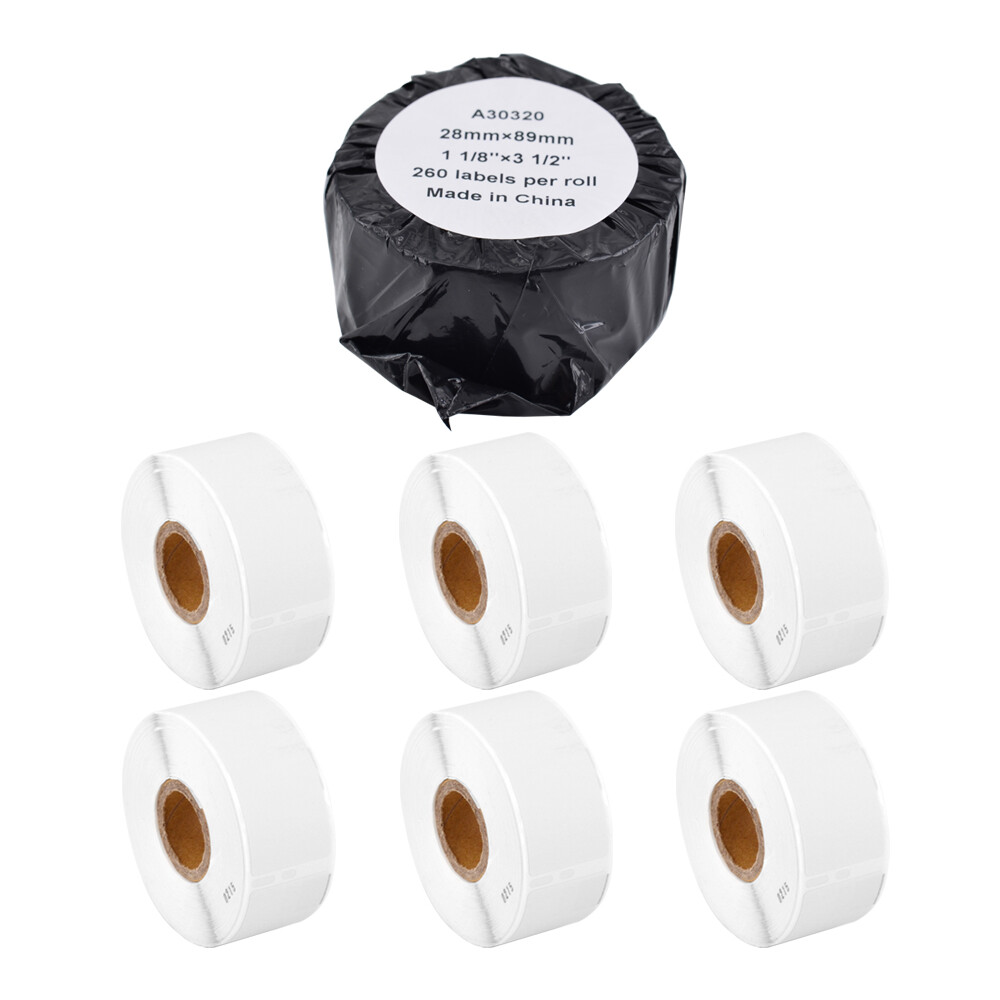 6Rolls White 28mmx89mm LabelWriter Address Label For Dymo 30320 Internet Postage