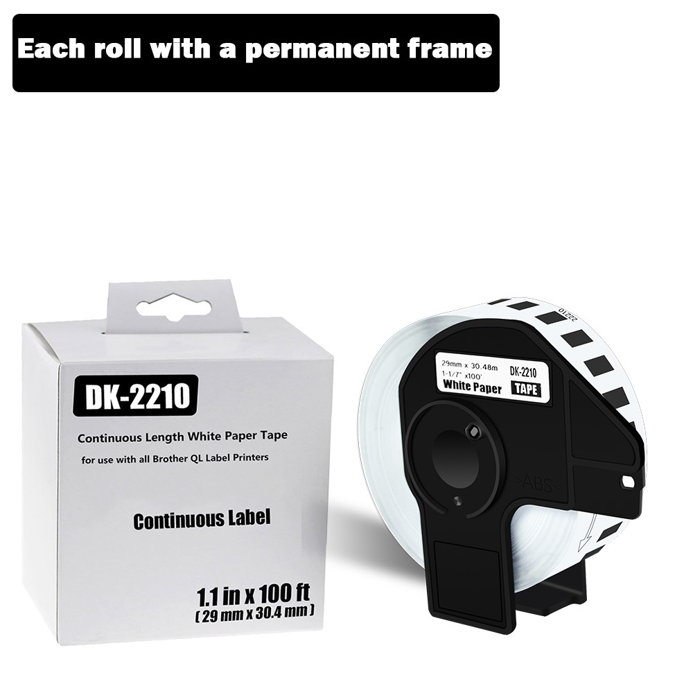 29mmx30.48m 1ROLL Shipping Label 1-1/7″x100′ Compatible Brother QL-810W DK-2210