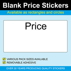 Circular Blank Price Stickers / Labels – A variety of sizes to choose from