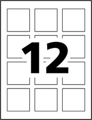 Avery 22806 Square Permanent Labels, 2-Inch X2-Inch, 300/Pk