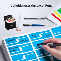 8 Sheet 240 Pcs Cable Labels for Management, Colorful Waterproof Cord Tags for E