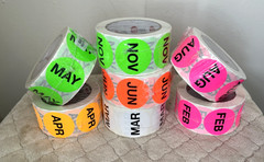 Tape Logic Lot of 7 Round Circle Months of Year Inventory Labels 500 Per Roll 2″