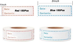 1×3 Inch Food Storage Labels (300pcs) – Waterproof & Easy Clean, Dual Colors