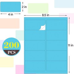 2″ x 4″ Colored Labels Stickers 8 Colors Bright Moving Labels 24 Sheets,240 L…