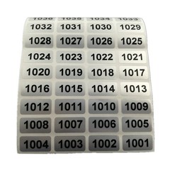 Consecutive Number Inventory Stickers Waterproof 0.39 x 0.78 Inch Black Print…