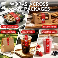 500 Pcs Tamper Proof Stickers 1.5″x6″ – Food Seal Labels for Pizza, Coffee, Take