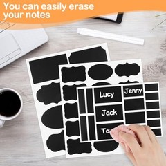 273 Pcs Labels for Jars, Waterproof Reusable Chalkboard Labels | for Food