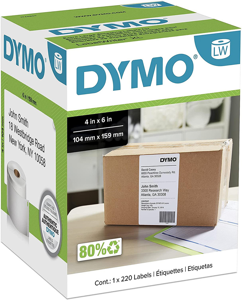 Authentic LW Extra-Large Shipping Labels Labels for Labelwriter 5XL and 4XL Lab
