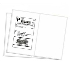 200-4000 Shipping Labels 8.5×5.5 Rounded Corner Self Adhesive 2 Per Sheet Blank